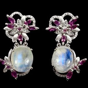 The Most Feminine Genuine Moonstone Earrings